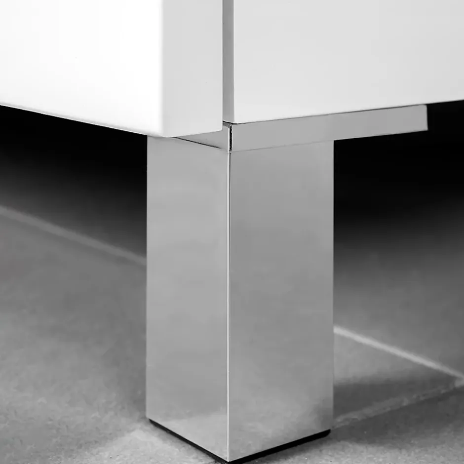 Lot de 4 pieds pour meuble Alumix 1, hauteur 100mm, Plastique, chromé^Emuca Hot