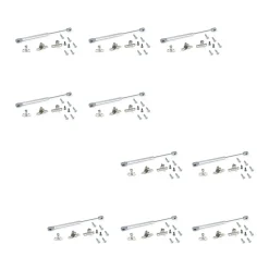 Lot de 10 pistons pour portes Relevable H, 11kg, course 100mm, avec loquets, acier et plastique, gris métallisé^Emuca Discount