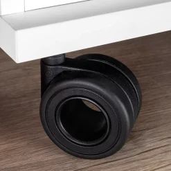 Lot de 4 roulettes Hole avec plétine de montage, diamètre 65mm, Acier, Peint en noir et Plastique-Emuca Outlet