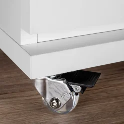 Lot de 4 roulettes transparentes Slip 3 avec plétine de montage, diamètre 35mm, Acier et Plastique-Emuca New