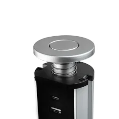 Multiconnecteur élevable Vertikal A+C, EU, Peint en aluminium, Plastique et Aluminium.-Emuca Discount