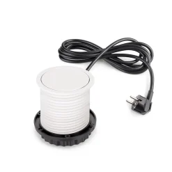 Multiconnecteur Vertikal Push diamètre 100mm, 3 prises de type Schuko, 1 USB type A, 1 USB type C, Acier et Plastique, Peint-Emuca Hot