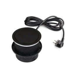 Multiconnecteur Vertikal Push diamètre 100mm, 3 prises de type Schuko, 1 USB type A, 1 USB type C, Acier et Plastique, Peint-Emuca