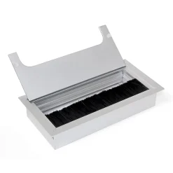 Passe-cables pour table Quadrum, rectangulaire, 159x80mm, à encastrer, Aluminium, anodisé mat-Emuca Sale