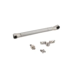 Piston de porte relevable Thin, diamètre 12mm, avec loquets, 10kg, acier et plastique, nickelé mat-Emuca Discount