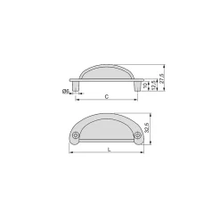 Poignée pour meubles Alberic, L77mm, entraxe 64mm, Zamak, Bronze^Emuca Discount