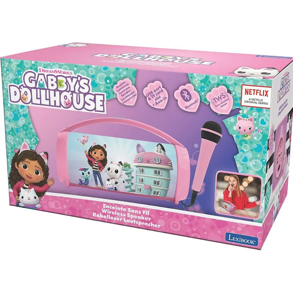 Enceinte Bluetooth Sans-Fil Lumineuse avec Micro Gabby et la Maison Magique^Lexibook Best
