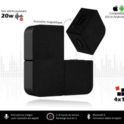 Enceintes Bluetooth Modulables 4 en 1 20W RMS-Kyf Outlet