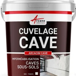 Enduit de cuvelage hydrofuge - Étanchéité cave sous-sol garage / ARCACIM CAVE Blanc - 5 kg --Arcane Industries Online