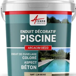 ENDUIT DE CUVELAGE PISCINE FINITION BETON CIRE - ARCACIM DECO Lin Beige - 16 m² -^Arcane Industries Outlet