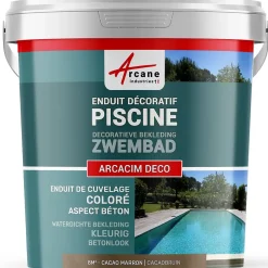 ENDUIT DE CUVELAGE PISCINE FINITION BETON CIRE - ARCACIM DECO Cacao Marron - 8 m² --Arcane Industries Clearance