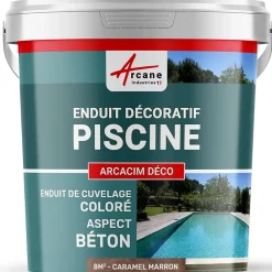 ENDUIT DE CUVELAGE PISCINE FINITION BETON CIRE - ARCACIM DECO Caramel Marron - 8 m² -^Arcane Industries Sale