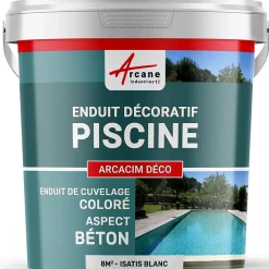 ENDUIT DE CUVELAGE PISCINE FINITION BETON CIRE - ARCACIM DECO Isatis Blanc - 8 m² -^Arcane Industries Discount