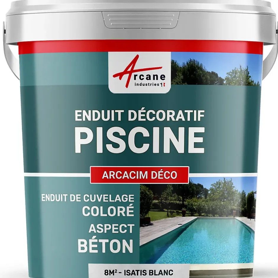 ENDUIT DE CUVELAGE PISCINE FINITION BETON CIRE - ARCACIM DECO Isatis Blanc - 8 m² -^Arcane Industries Discount