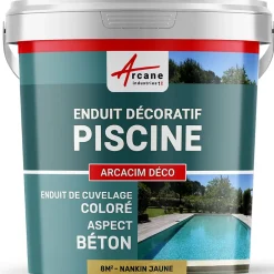 ENDUIT DE CUVELAGE PISCINE FINITION BETON CIRE - ARCACIM DECO Nankin Jaune - 8 m² --Arcane Industries Sale