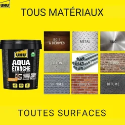 Enduit d'étanchéité noir Aqua étanche pot de 750 ml^UHU Clearance