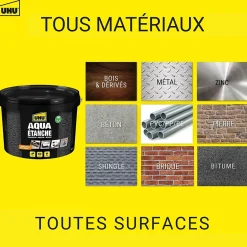 Enduit d'étanchéité noir Aqua étanche, seau de 2,5L-UHU Online