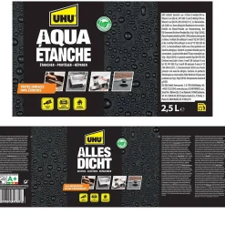 Enduit d'étanchéité noir Aqua étanche, seau de 2,5L-UHU Online