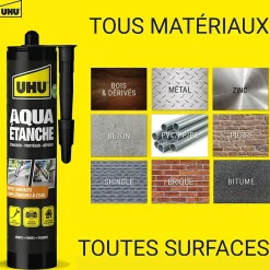 Enduit d'étanchéité noir Aqua étanche cartouche de 310g^UHU Sale