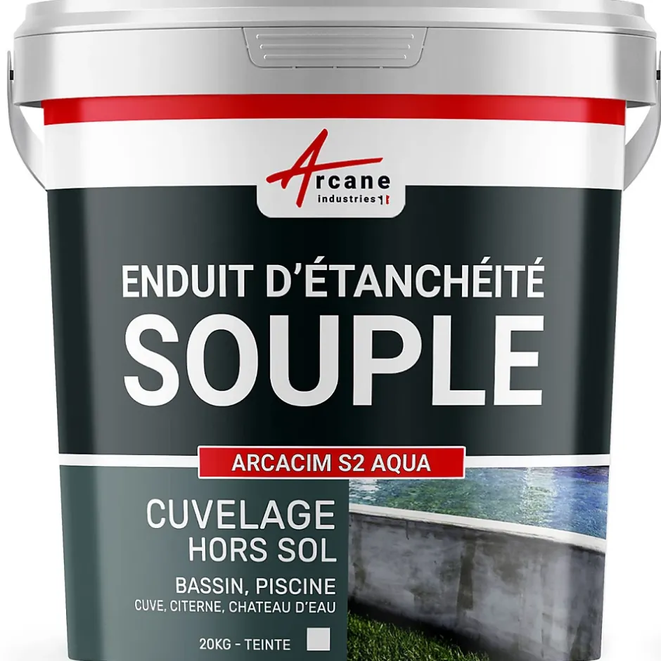 Enduit d'étanchéité Piscine Cuve Hors Sol - ARCACIM S2 AQUA. Blanc - 20 kg -^Arcane Industries New