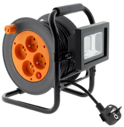 Enrouleur 4 prises + projecteur LED 15m-Zenitech