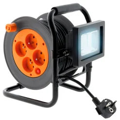 Enrouleur 4 prises + projecteur LED 15m-Zenitech