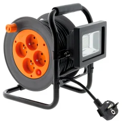 Enrouleur 4 prises + projecteur LED 15m-Zenitech