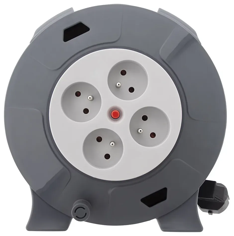Enrouleur 4 prises 10m + coupe-circuit^Zenitech Hot