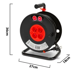 Enrouleur bricolage, 4 prises, 40 mètres, 3G1.5mm2, NF^Velamp Clearance