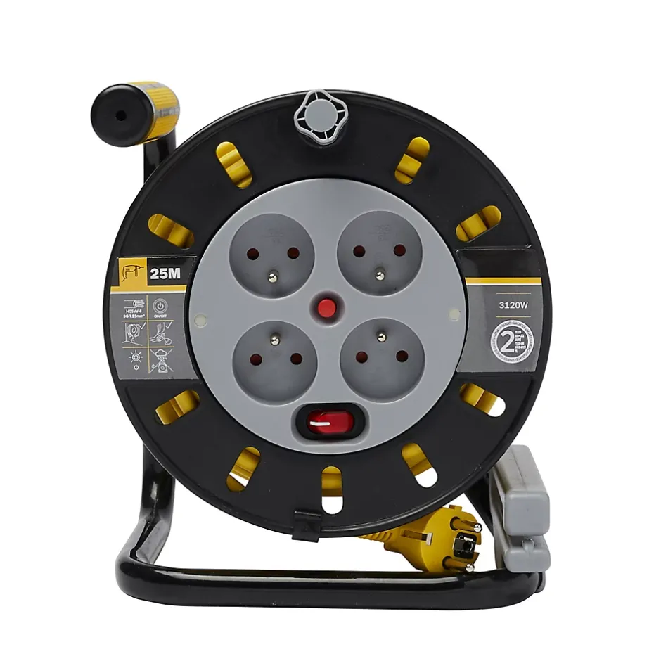 Enrouleur de bricolage HO5VVF 3G1.5mm² 25m^Diall Clearance