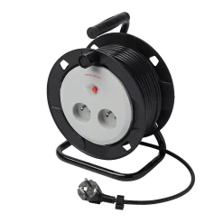Enrouleur de bricolage H05VVF 3G1mm² 2 prises 15m-