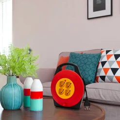 Enrouleur de câble domestique 4 prises, câble H05VV-F3G1.0MM2, 10M, CE^Velamp Sale