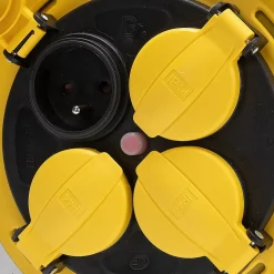 Enrouleur de chantier, 4 prises, 3G2.5, 40 mètres , NF, IP44. Platine fixe et guide cable^Velamp Best