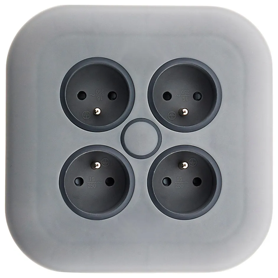 Enrouleur domestique 4 x 2P+T - 7m - gris^Zenitech Outlet