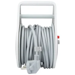 Enrouleur domestique Schuko 3 prises 7m - Gris --Zenitech New