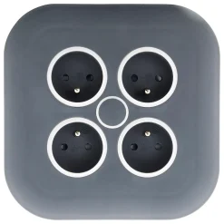 Enrouleur domestique 4x2P+T - 7m blanc-Zenitech Discount