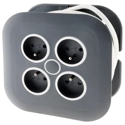 Enrouleur domestique 4x2P+T - 7m blanc-Zenitech Discount