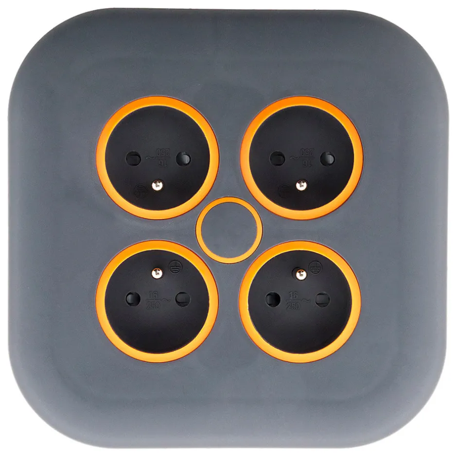 Enrouleur domestique 4x2P+T - 7m orange^Zenitech Best