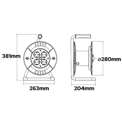 Enrouleur électrique 20 m, 4 prises, type E, 3x1,5 mm², IP44 - rallonge pour jardin et atelier HOROZ-Horoz Electric Sale