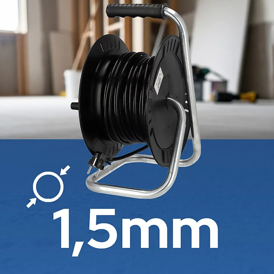 Enrouleur électrique 20 m, 4 prises, type E, 3x1,5 mm², IP44 - rallonge pour jardin et atelier HOROZ-Horoz Electric Sale