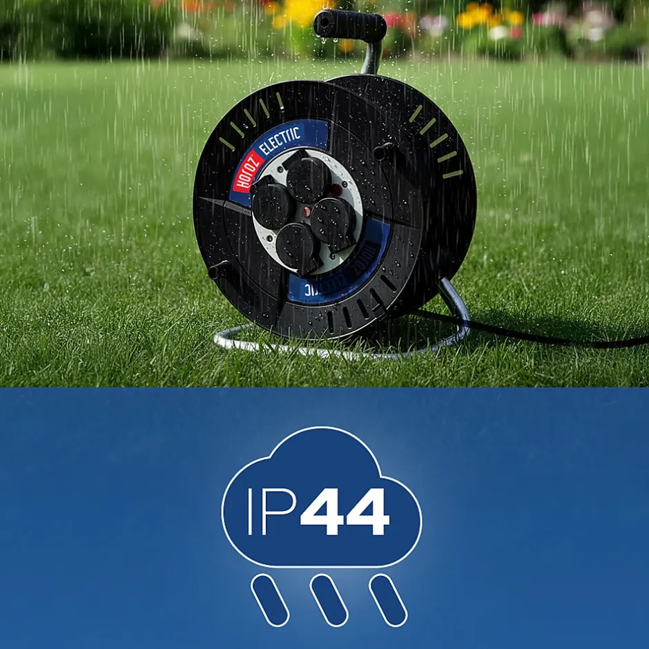 Enrouleur électrique 20 m, 4 prises, type E, 3x1,5 mm², IP44 - rallonge pour jardin et atelier HOROZ-Horoz Electric Sale