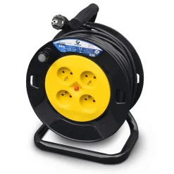 Enrouleur électrique 25m - 4 prises, Protection Enfant, Câble H05VV-F 3G1.5mm²^I-Watts Pro Sale