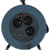 Enrouleur 12m 3 prises + 2USB - gris --Zenitech Outlet