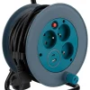 Enrouleur 12m 3 prises + 2USB - bleu --Zenitech Hot