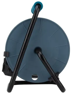 Enrouleur 12m 3 prises + 2USB - bleu --Zenitech Hot