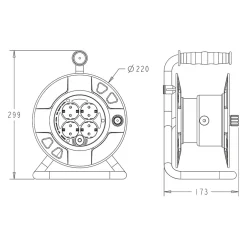 Enrouleur 25m H05VV-F 3G1.5 - 4 prises 16A - garantie 2 ans^Arcotec Online