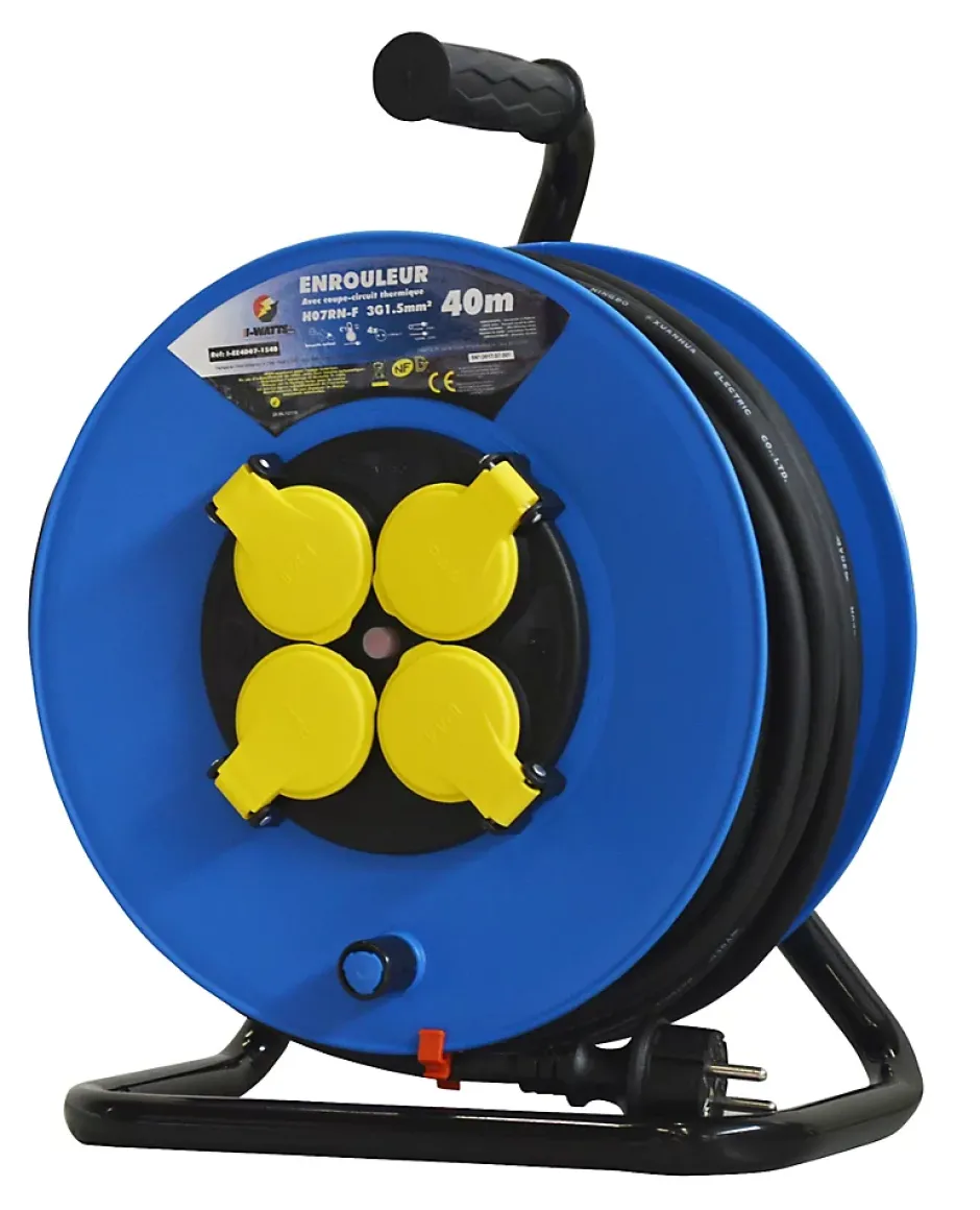 Enrouleur 4prises-h07rn-3g1.5mm²-40m --I-Watts Pro