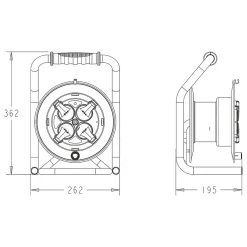 Enrouleur PRO de chantier 3G2.5 25m IP44 platine fixe (anti twist) - câble H07RN-F- 4 prises 16A - garantie 2 ans-Arcotec Hot