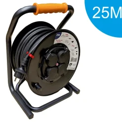 Enrouleur PRO de chantier 3G2.5 25m IP44 platine fixe (anti twist) - câble H07RN-F- 4 prises 16A - garantie 2 ans-Arcotec Hot