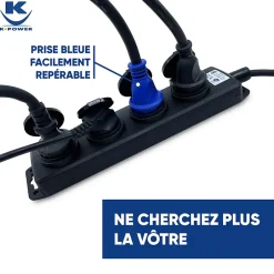 Enrouleur Pro 40M 3G2.5 IP44 avec 4 Prises à Clapet pour Usage Intensif en Intérieur & Extérieur^Keli France Discount